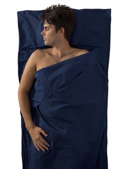 Prémiová bavlněná vložka do spacáku Premium Cotton Travel Liner - Traveller (with Pillow slip) Modrá