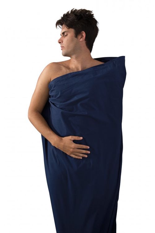Prémiová bavlněná vložka do spacáku Premium Cotton Travel Liner - Standard (Rectangular) Modrá