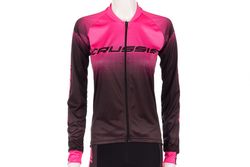 Dámský cyklistický dres Crussis, černá/růžová XS