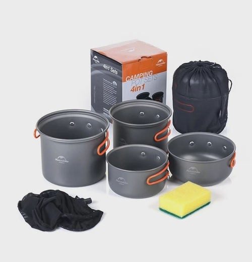 Naturehike Kempingový set hliníkového nádobí 4v1