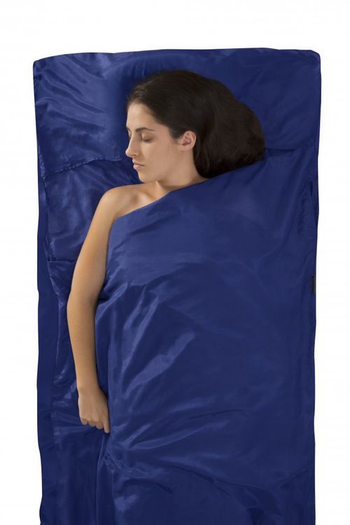 Vložka do spacáku Silk/Cotton Travel Liner Traveller (with Pillow Slip) Modrá