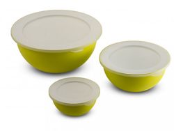 SANALIVING Bowls Set 3,5L + 1,7L + 0,5L & 3x lids Žlutá