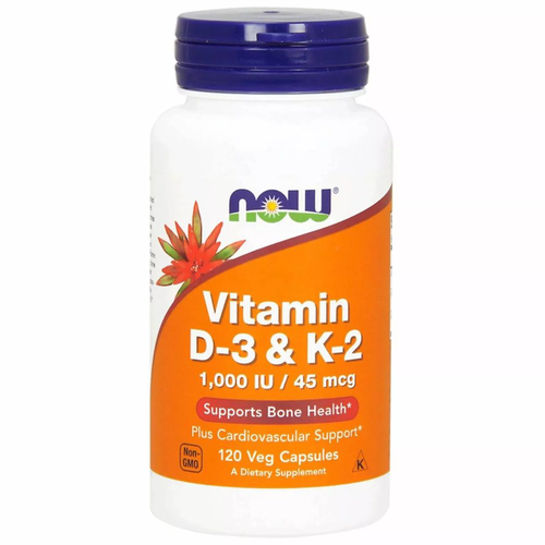Now Vitamin D3 & K2 1000 IU 45 ug x 120 rostlinných kapslí