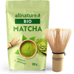 Allnature Matcha Tea Premium BIO 100g & Japonská metlička