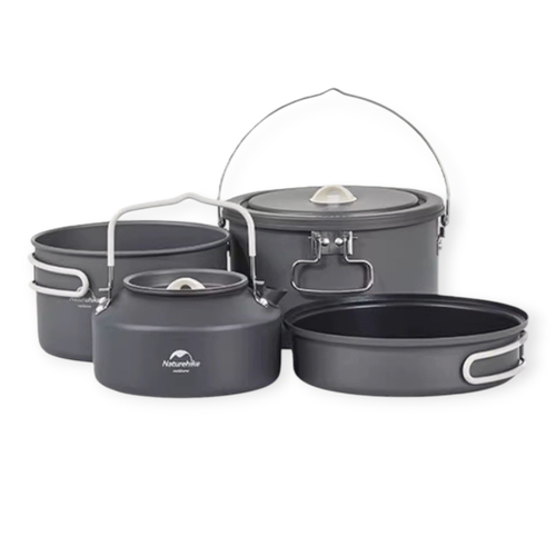 Naturehike Kemingový set nádobí z hliníkové slitiny s konvičkou