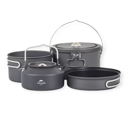 Naturehike Kemingový set nádobí z hliníkové slitiny s konvičkou