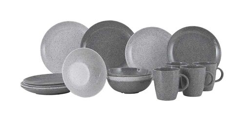 Melaminové nádobí šedé - 16 ks