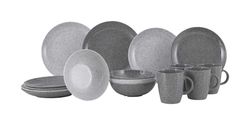 Melaminové nádobí šedé - 16 ks
